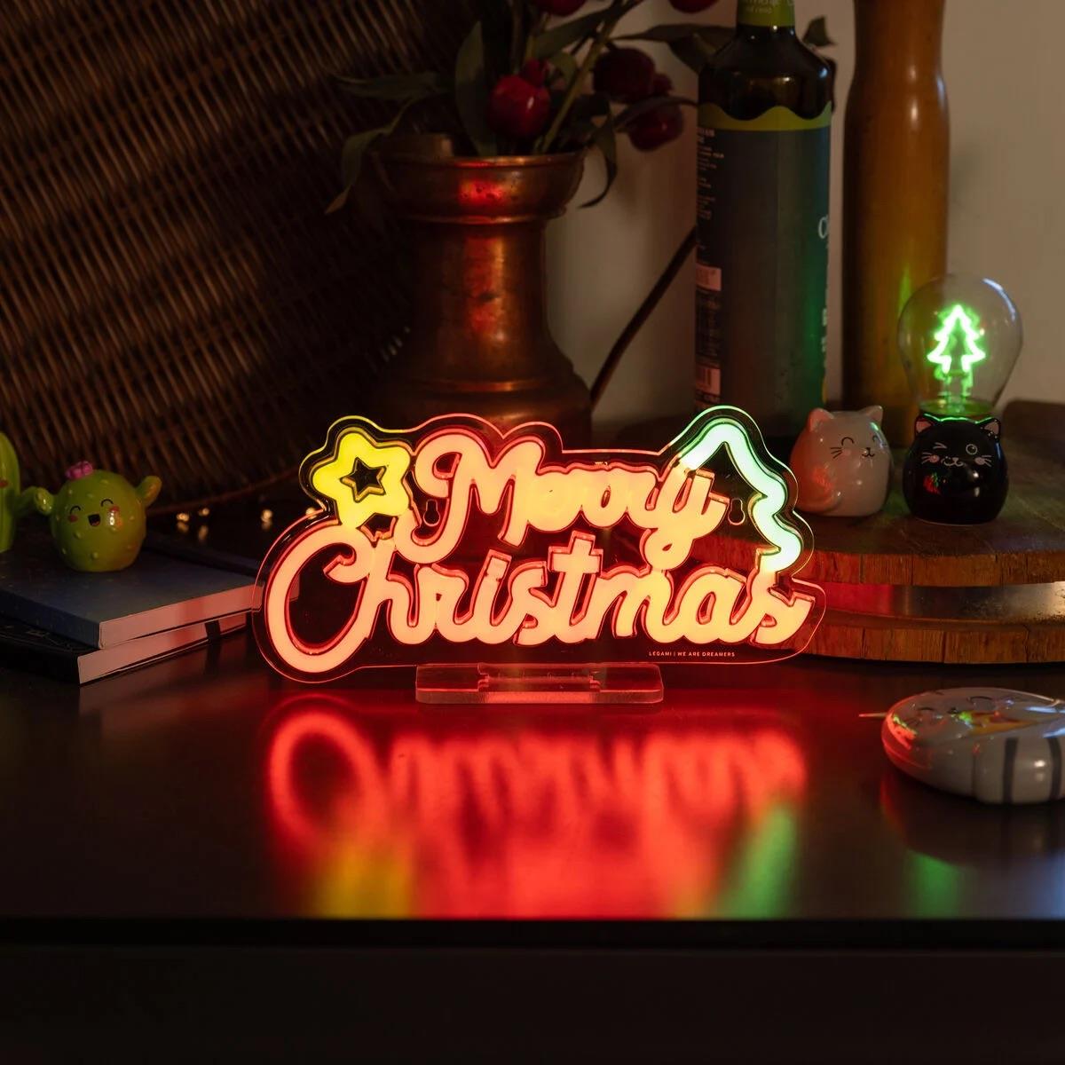 NEL0004_5.jpeg Legami Weihnachten 2025 Artikel LED-Lampe mit Neoneffekt - MERRY XMAS