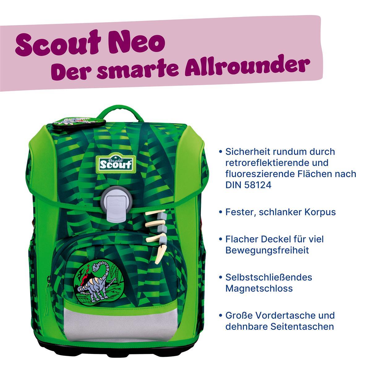 Scout Schulranzen-Set Neo 4.tlg. Danger Dino Scout Schulranzenset Micro Danger Dino