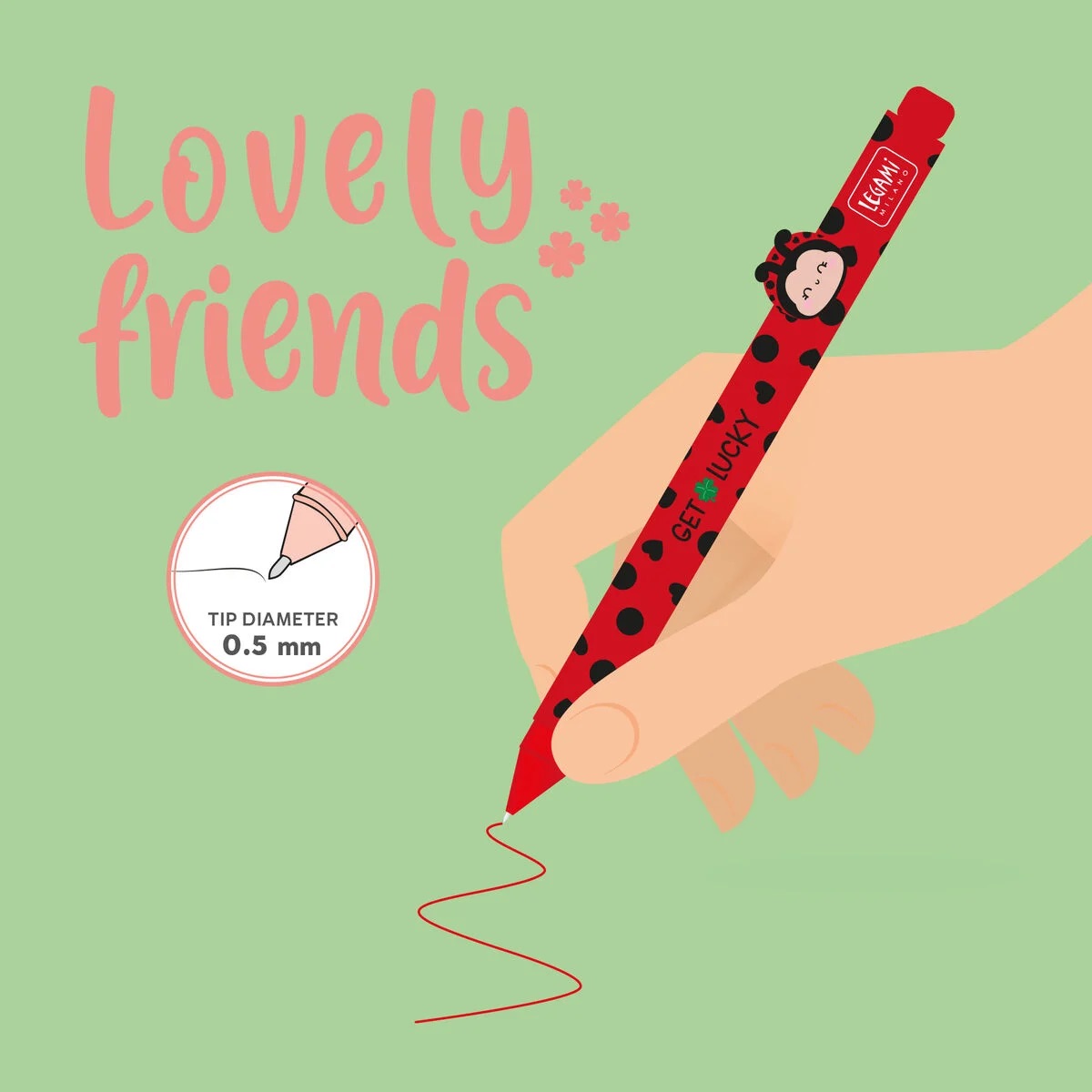 Legami Gelstift mit Motiv - Lovely Friends Ladybug