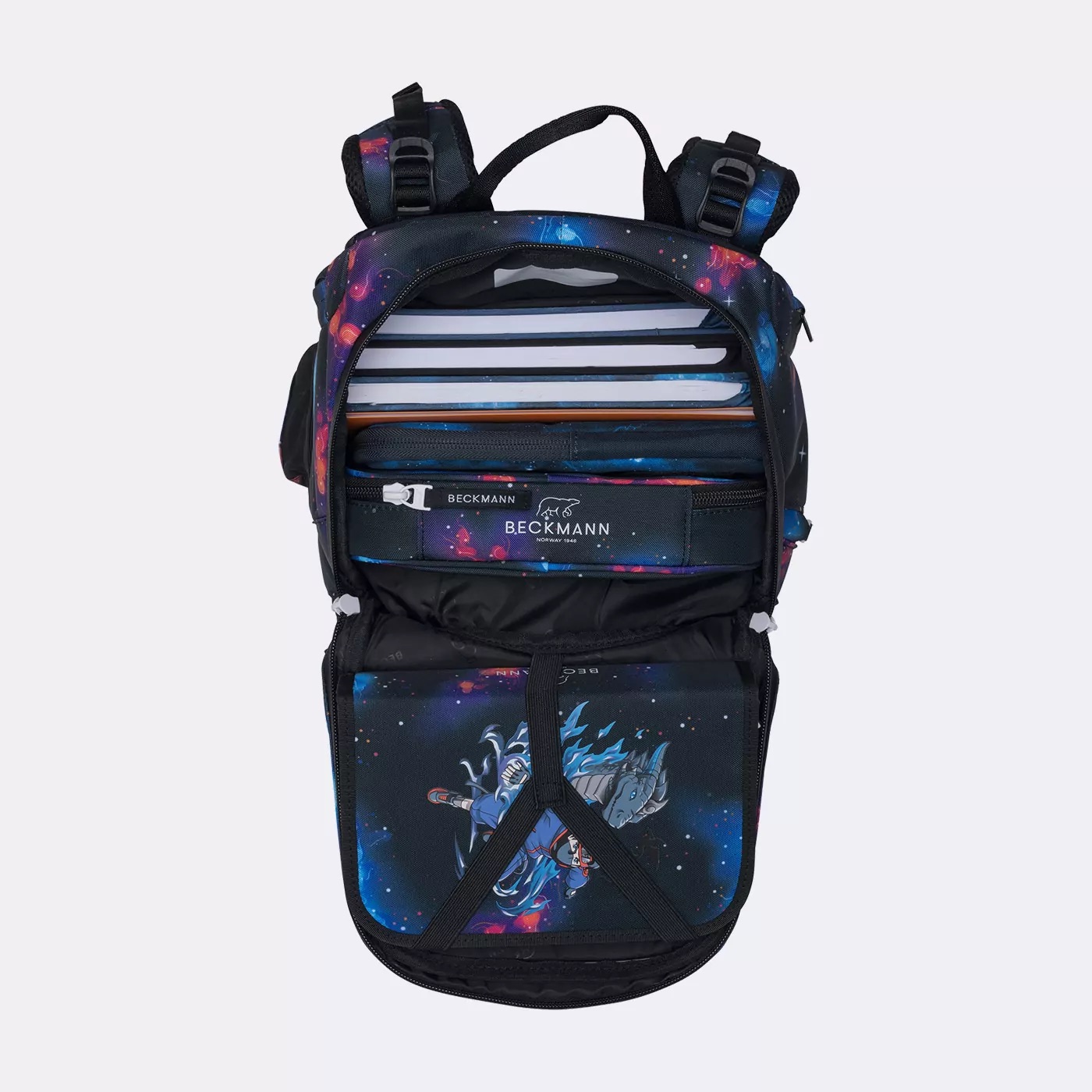 Beckmann Schulrucksack-Set Active Air FLX 6-teilig Ninja Elements