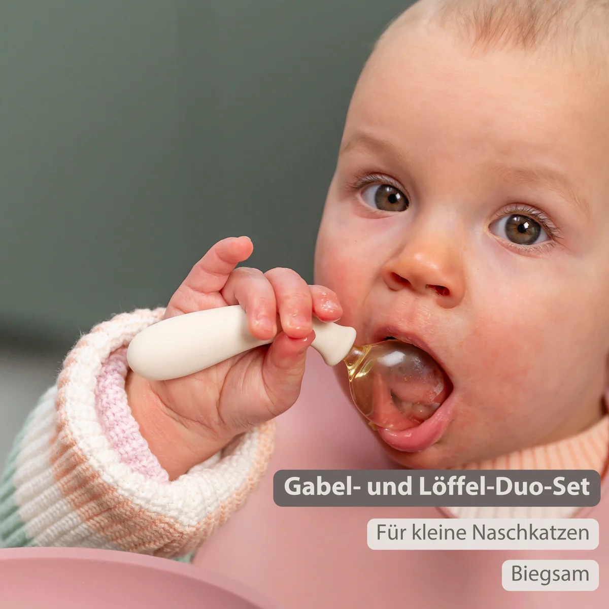 Nattou Löffel & Gabel SET 8M+ weiß