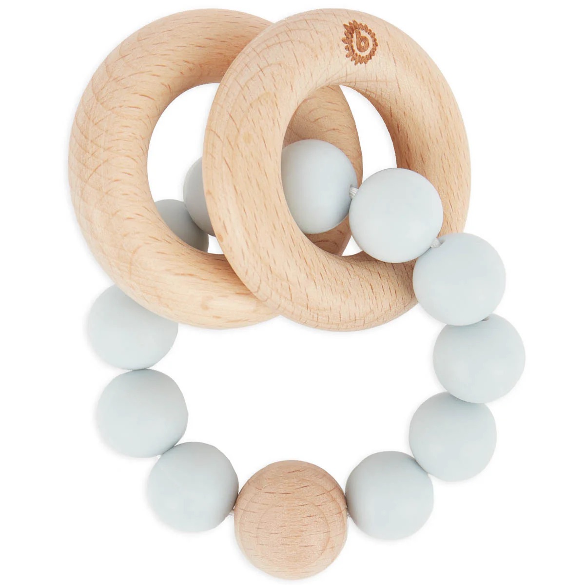 bieco Beißer mit Silikonkette silber