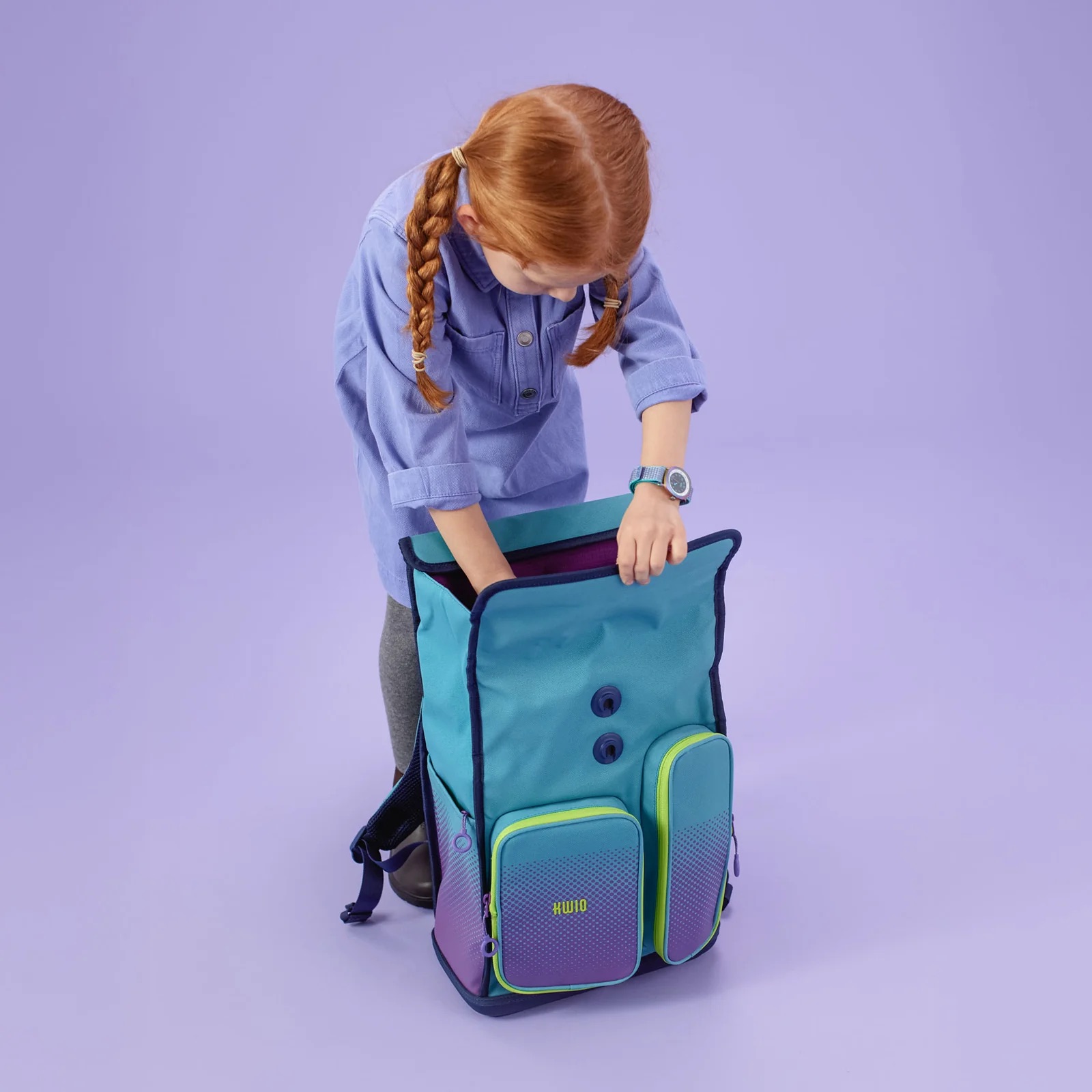 Kwio BAGG Schulranzen-Set Rainbow