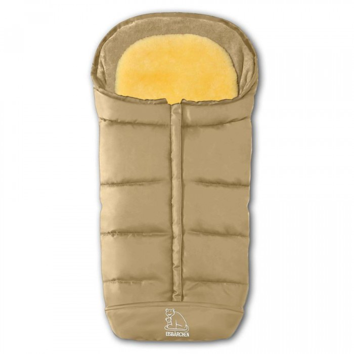 Heitmann Felle - Komfort 2-in-1-Fußsack mit herausnehmbarer Lammfell-Einlage - Serie “Eisbärchen” - beige
