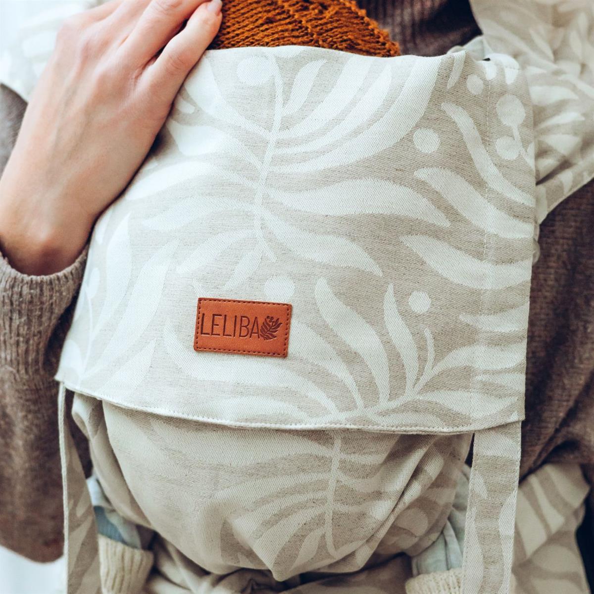 LELIBA Tai Babytrage mit Polster Leaf Bungi Leinen