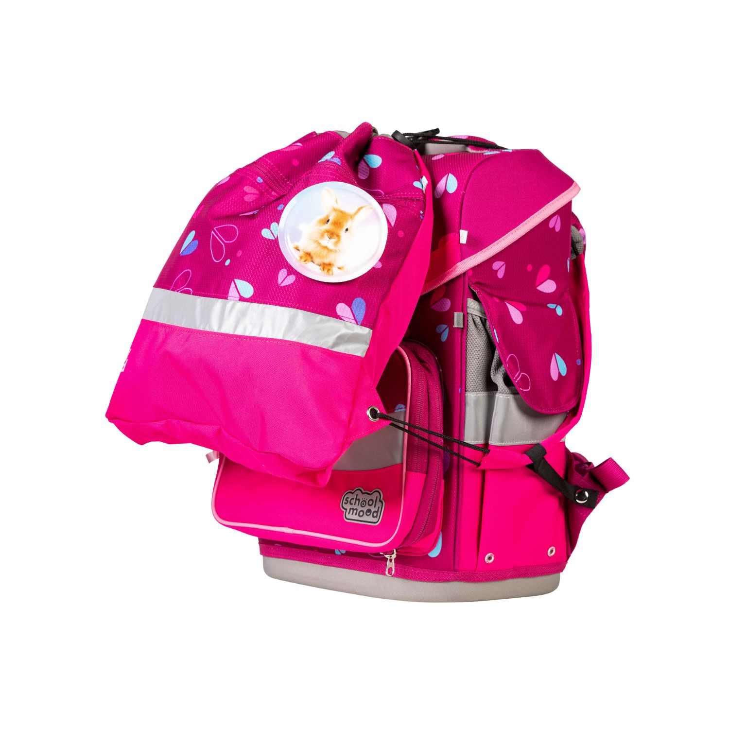 School-Mood Timeless Pro Schulranzen-Set 2025/2026 7-tlg. Klara (Häschen)