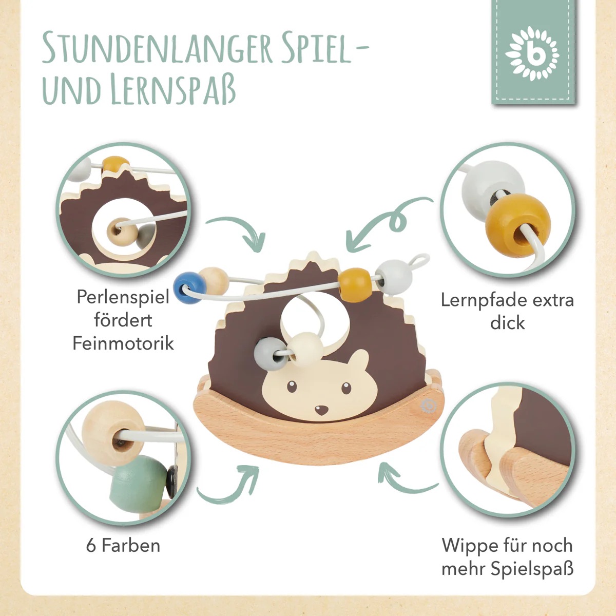 bieco Motorikschleife mit Wippe Igel bieco Motorikschleife mit Wippe Igel