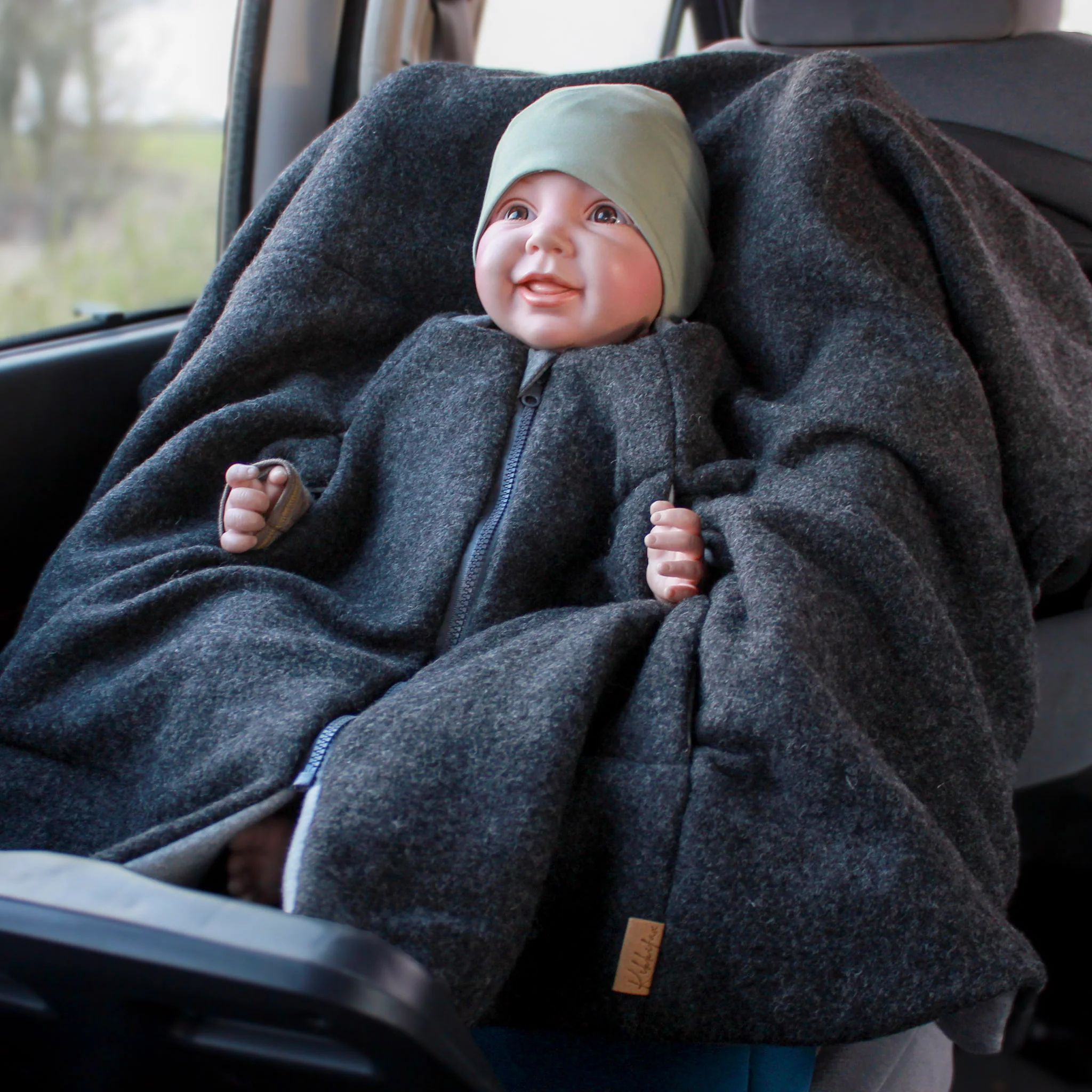 Kikkifax Wollwalk Kinderponchos Pure Anthrazit