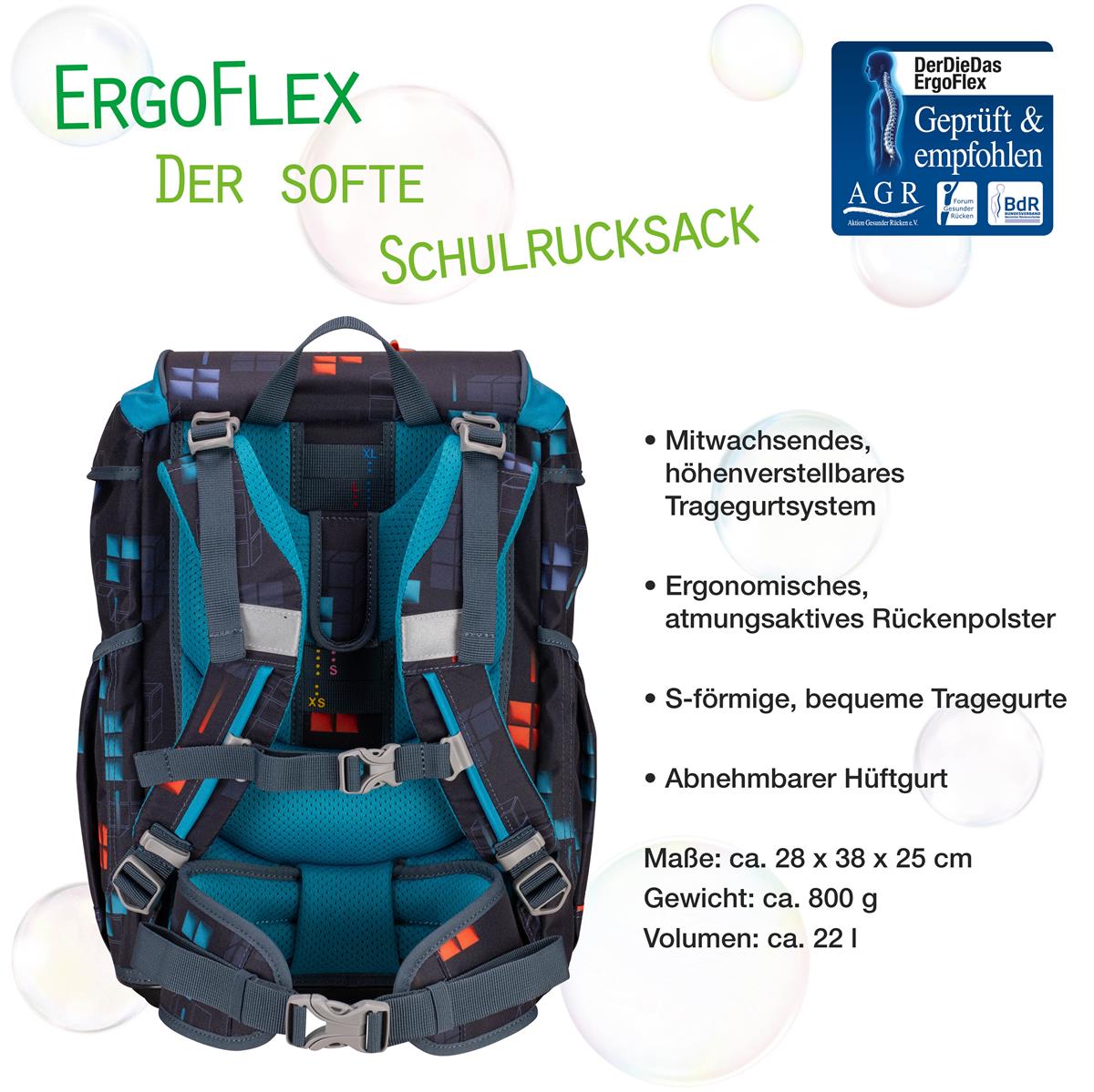 Der Die Das Schulranzen-Set Ergoflex 2025 5 tlg. Ninja Fighter