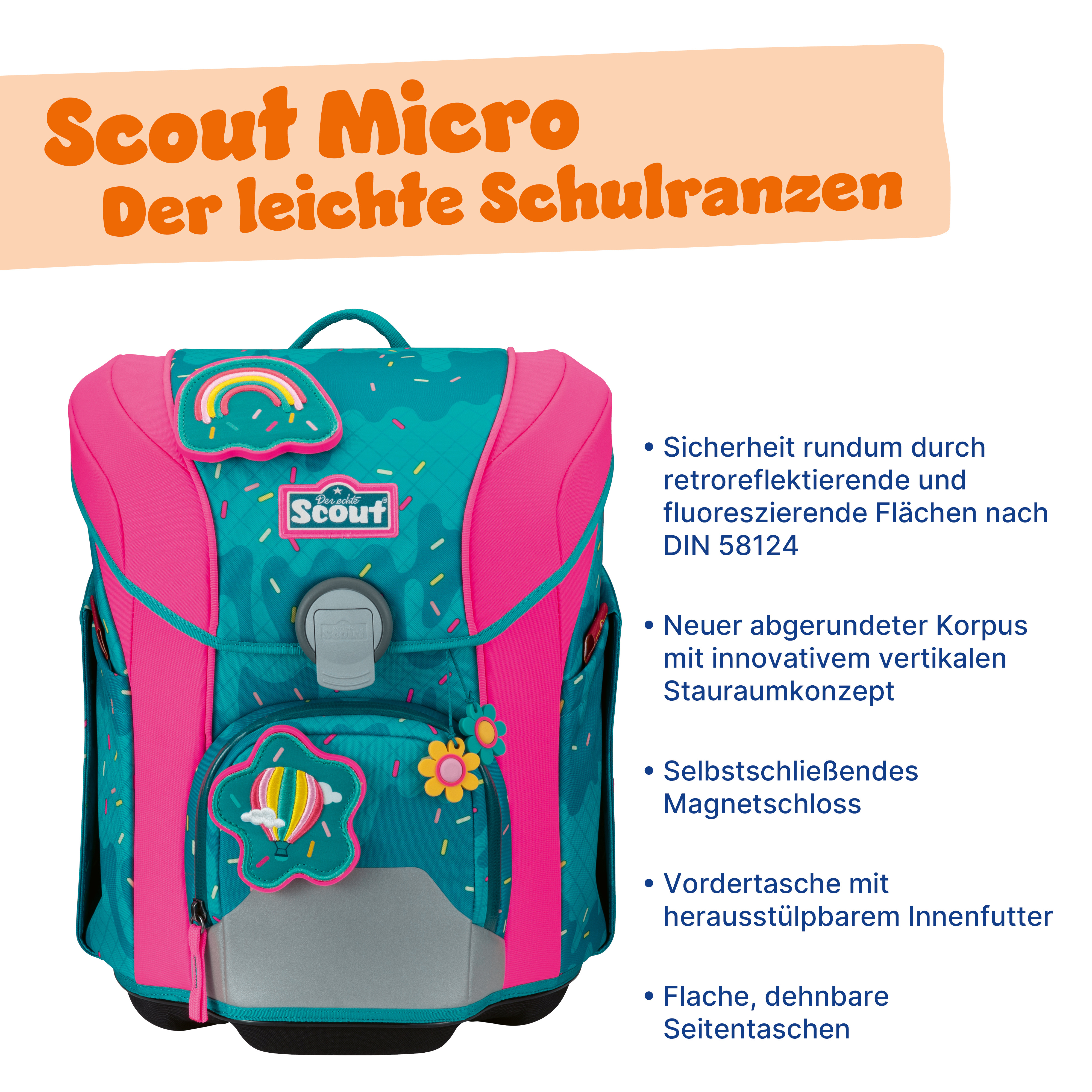 Scout Schulranzenset Micro Happy Confetti