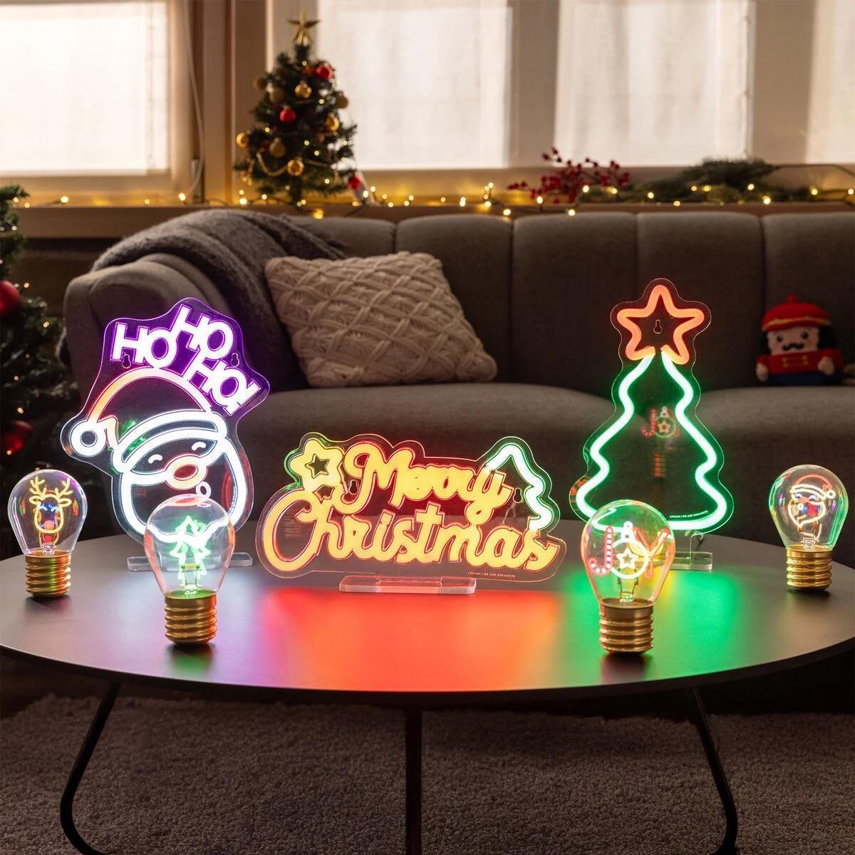 Legami Weihnachten 2025 Artikel Deko-Tischlampe in Glühbirnenform - Santa Claus - Bulb Fiction