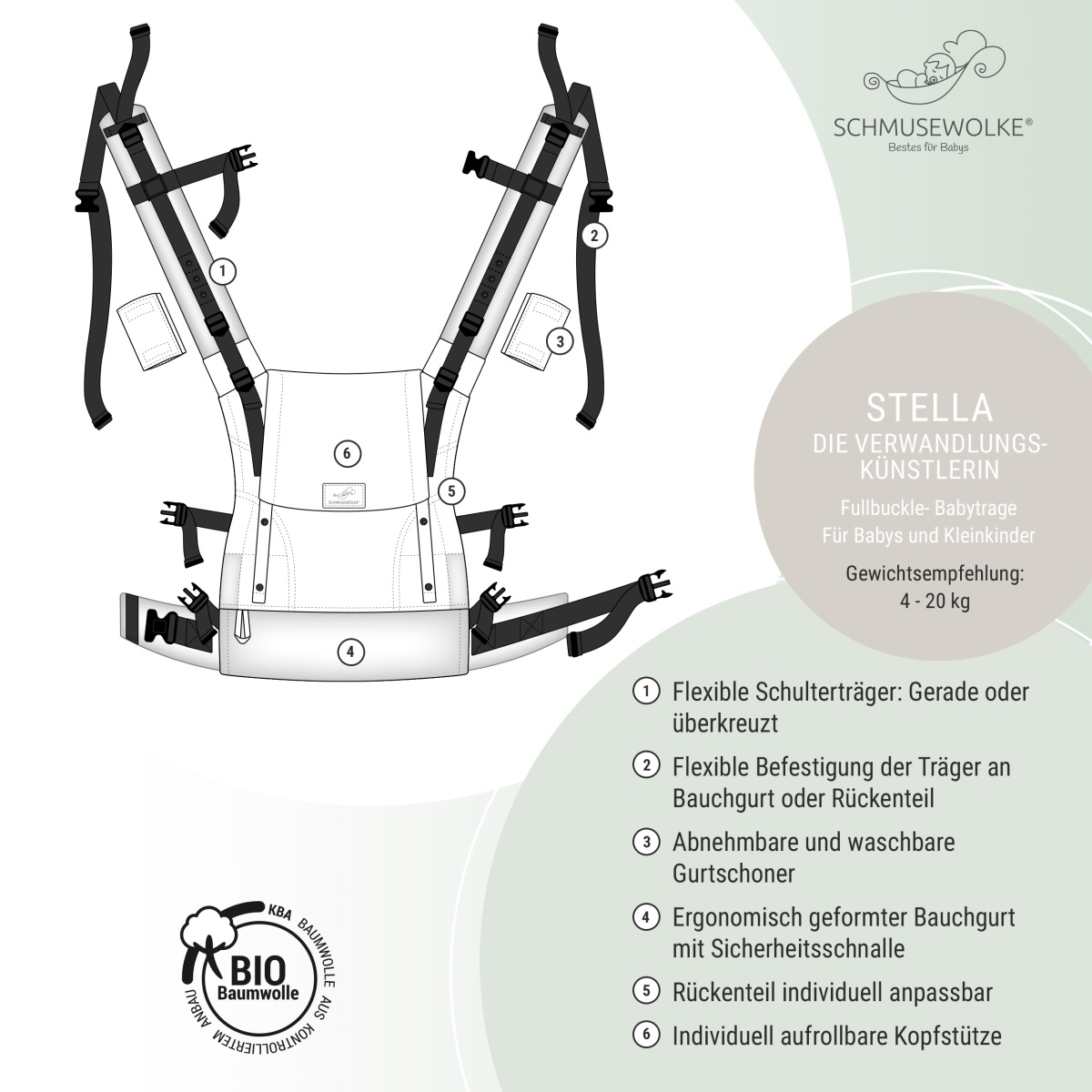 Schmusewolke Stella Vollschnalle Stone