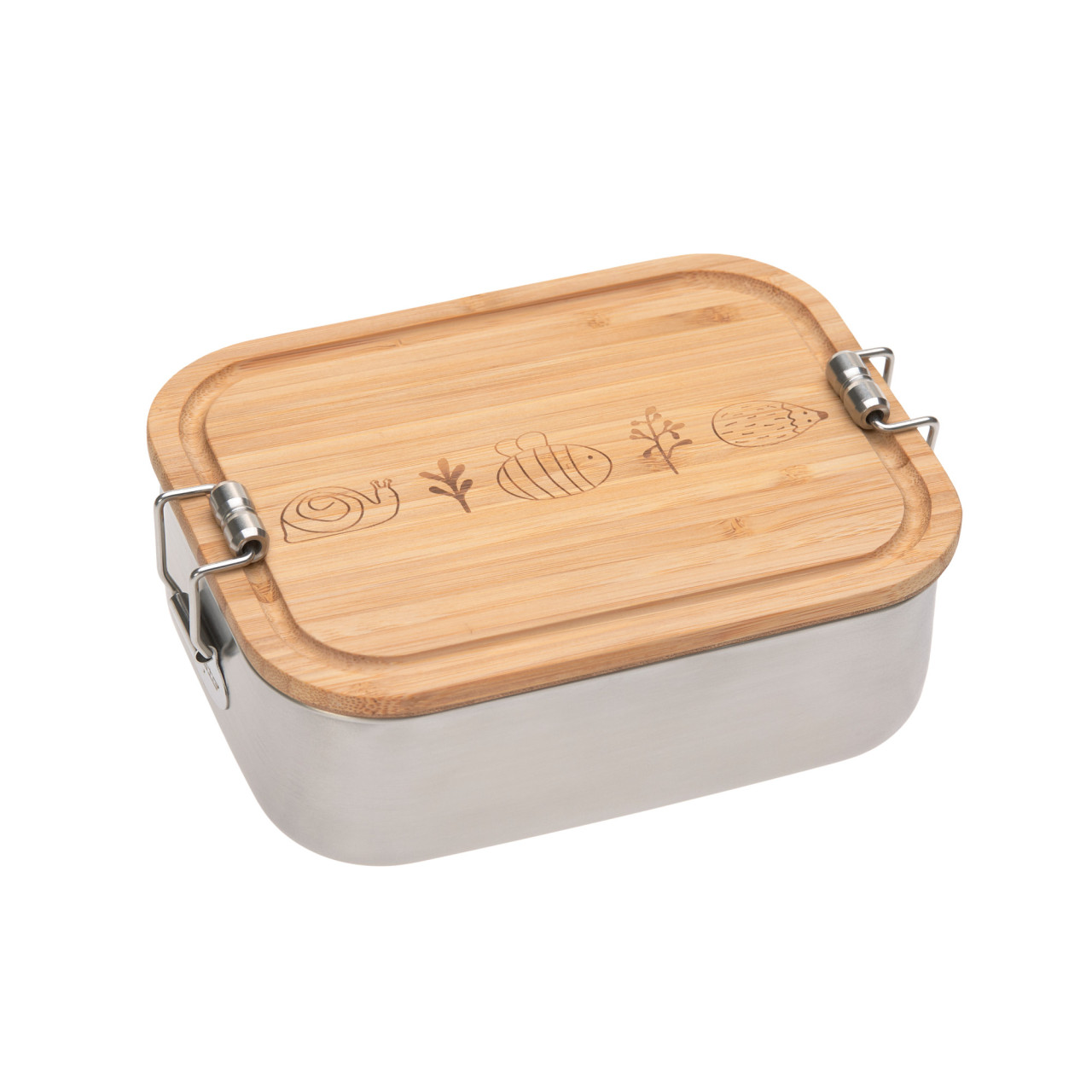 Lässig Kinder Brotdose Edelstahl - Lunchbox Bambus Garden Explorer