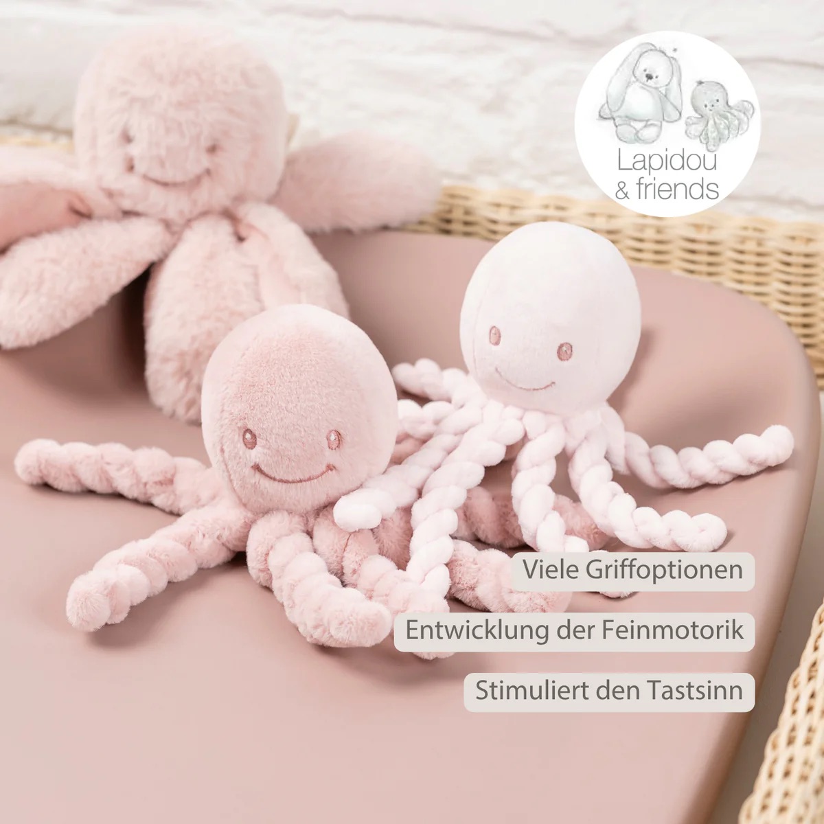 Nattou Kuscheltier Oktopus Rosa Nattou Kuscheltier Oktopus Rosa