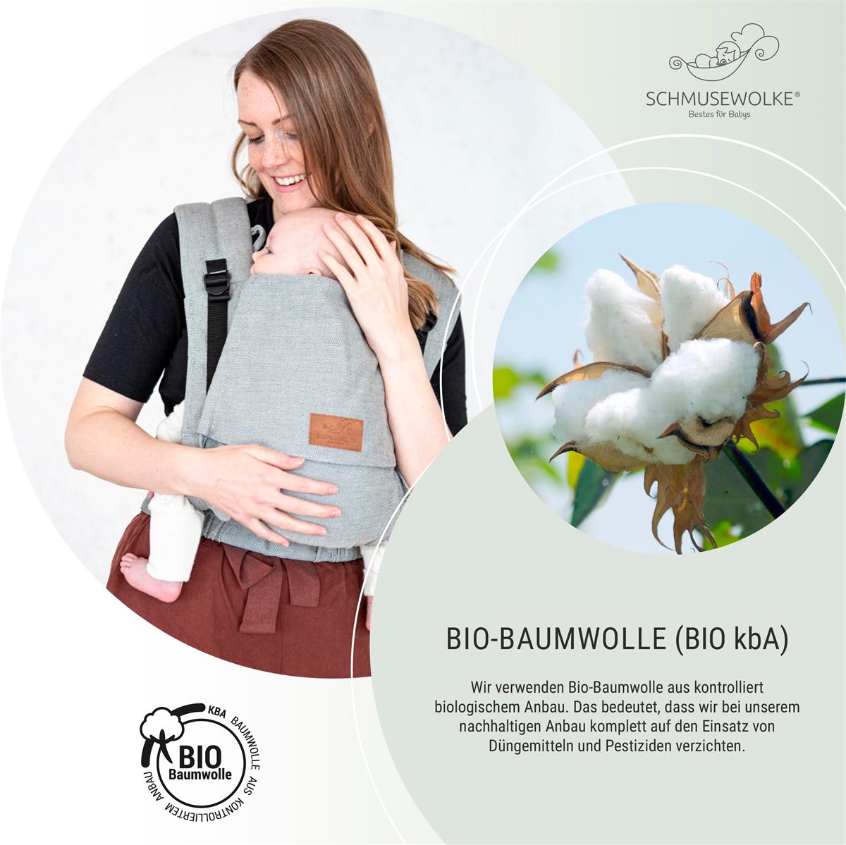 Schmusewolke Luna Halfbuckle (56 – 98 cm / 20 kg) Stone Schmusewolke Luna Halfbuckle (56 – 98 cm / 20 kg) Stone