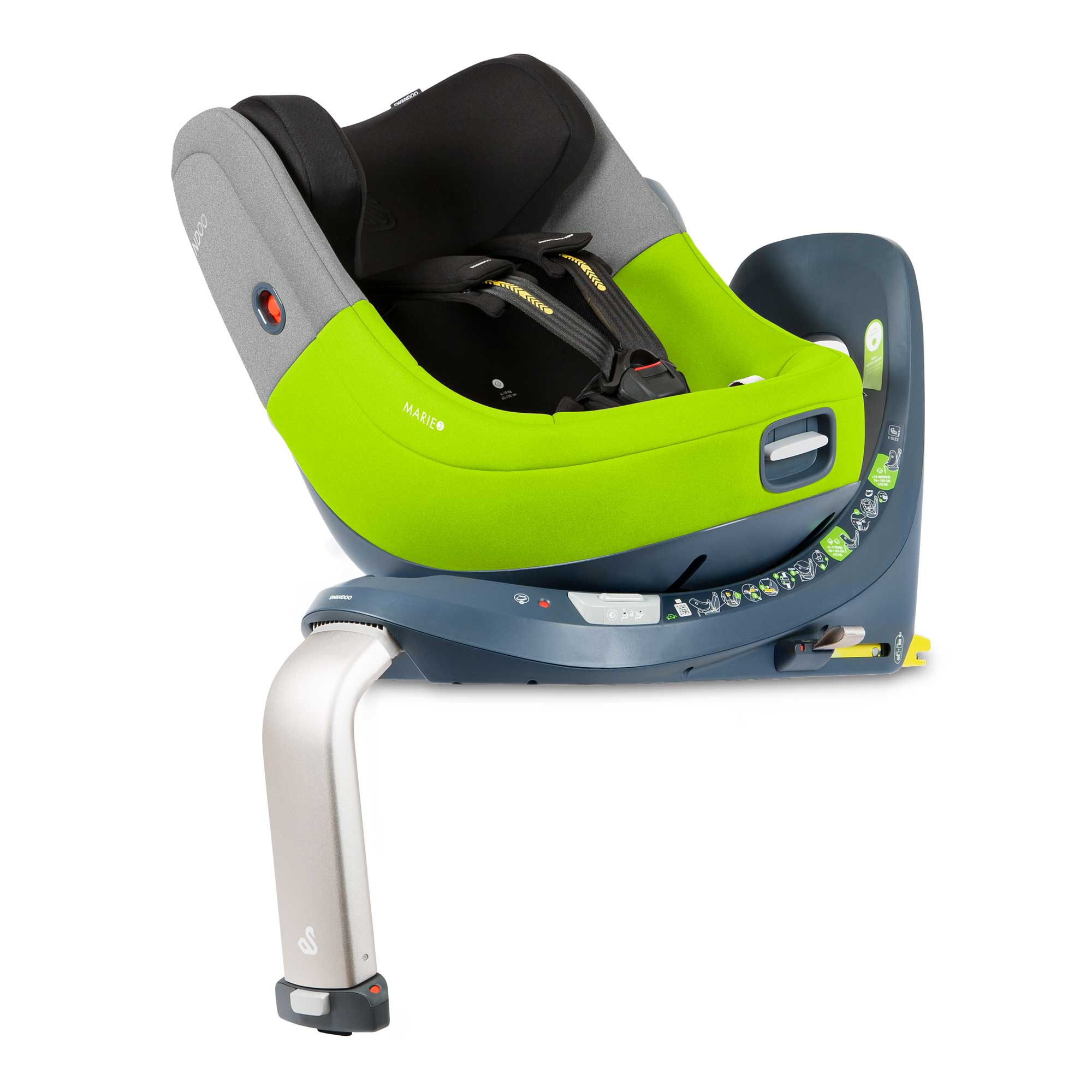 SWANDOO MARIE 5.0 i-Size Reboarder (40 – 105 cm/ 0 – 18 kg) 0+/1 Lime/Sesame Grey