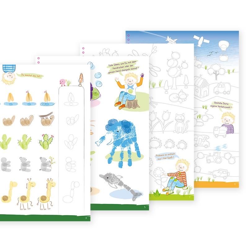 Trendhaus Malbuch Fingerstempel Kreativ-Malbuch