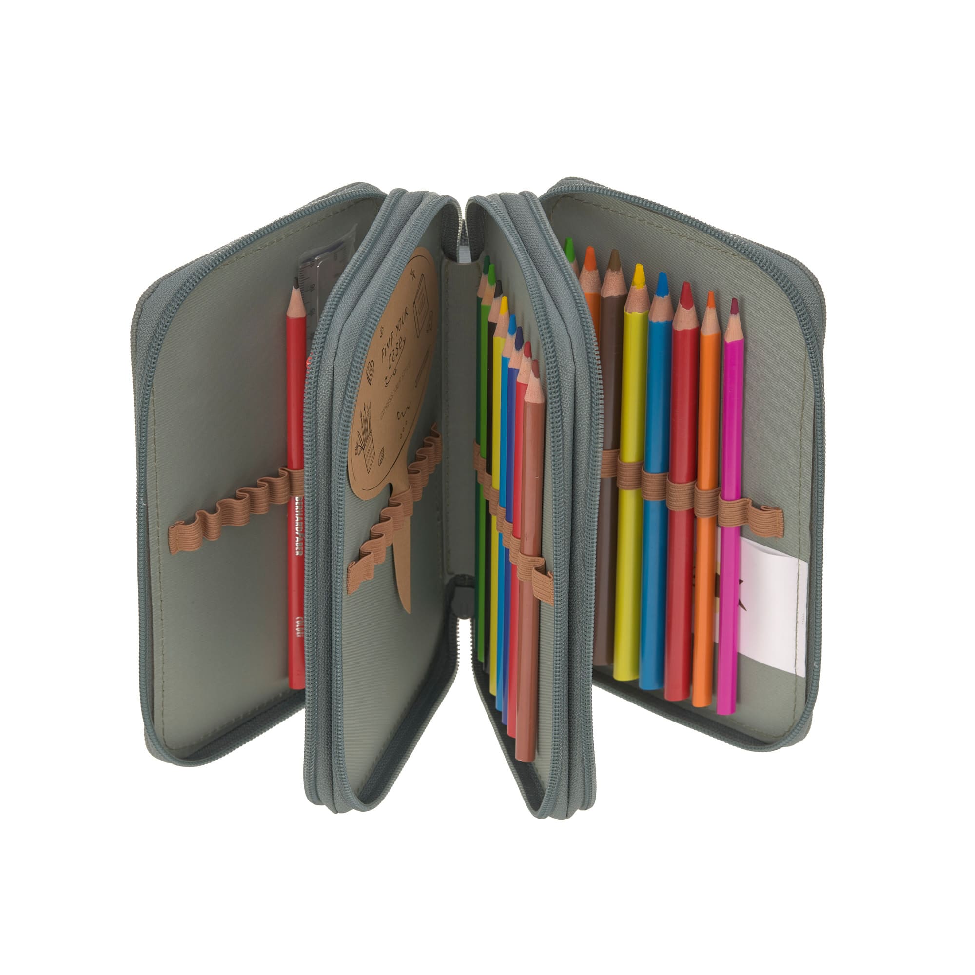 Lässig Federmäppchen mit drei Fächern Unique Rose Neon-Orange