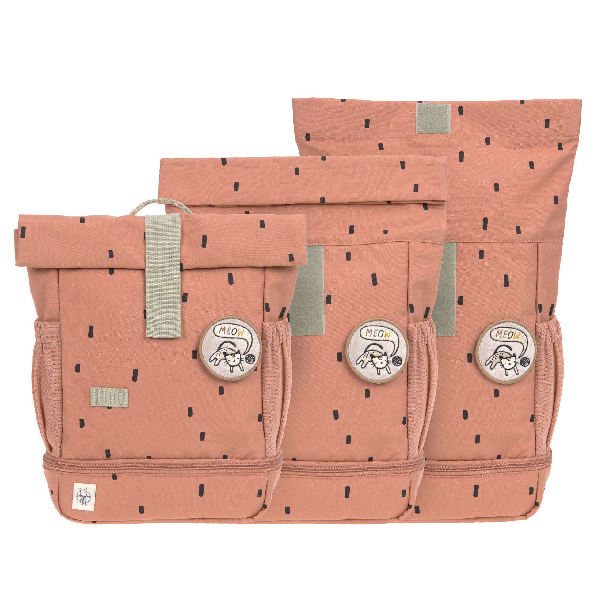 Lässig Kindergartenrucksack Rolltop Happy Prints, Karamell