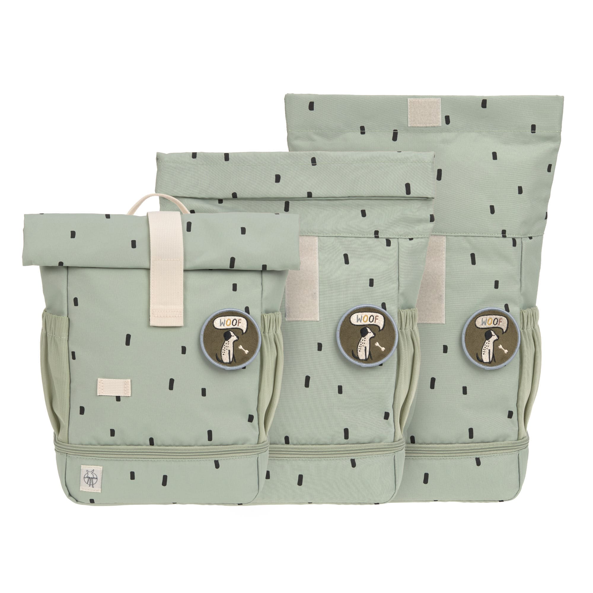 Lässig Kindergartenrucksack Rolltop Happy Prints, Oliv