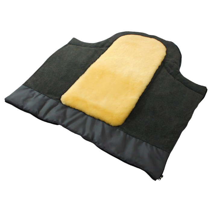 Heitmann Felle - Komfort 2-in-1-Fußsack mit herausnehmbarer Lammfell-Einlage - Serie “Eisbärchen” - grau