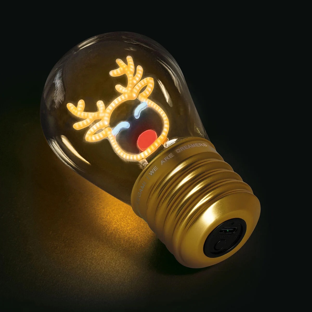 Legami Weihnachten 2025 Artikel Deko-Tischlampe in Glühbirnenform - Reindeer - Bulb Fiction