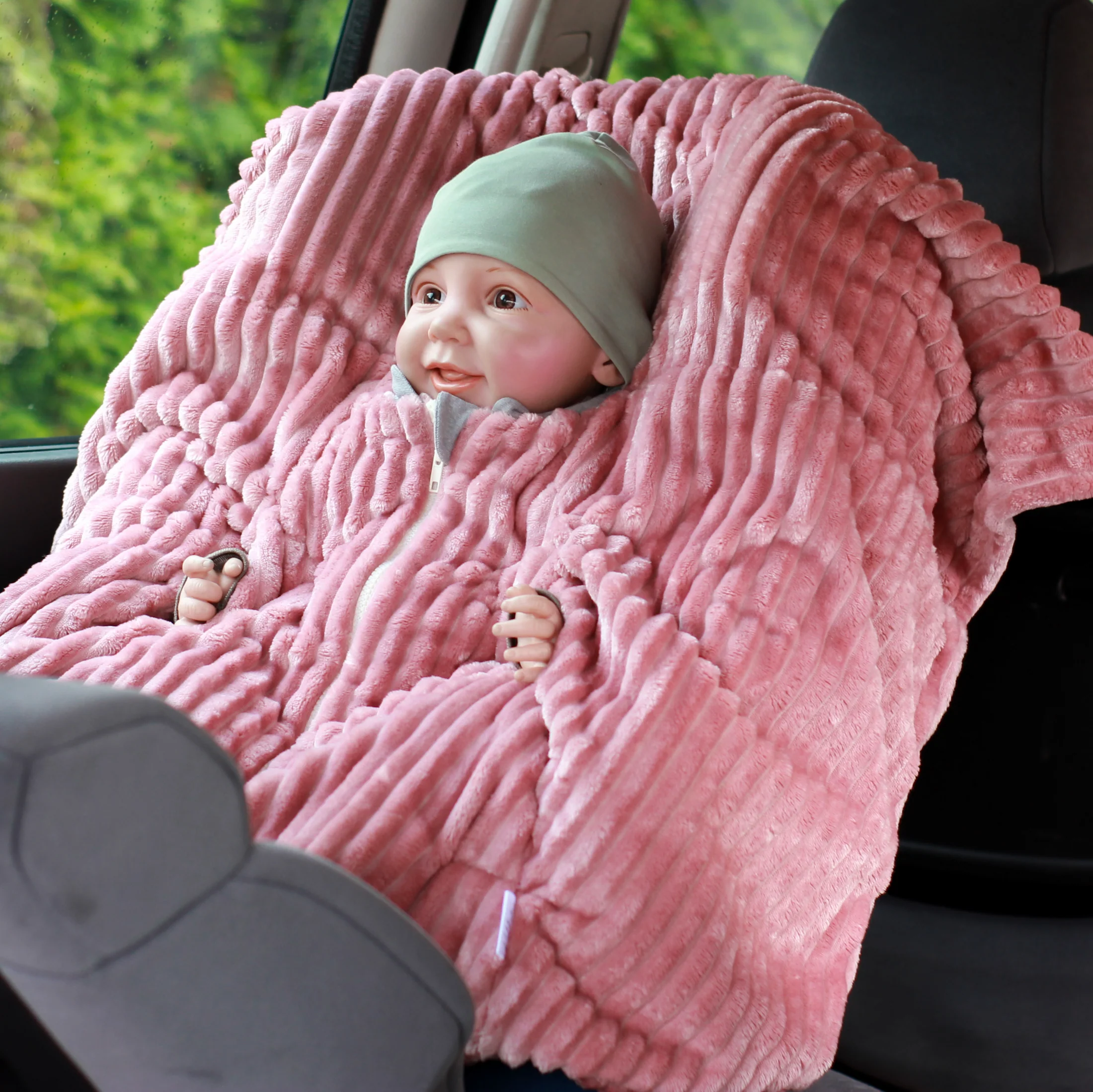 Kikkifax Kindersitzponcho aus Fleece Lovely Rose Kikkifax Kindersitzponcho aus Fleece Lovely Rose