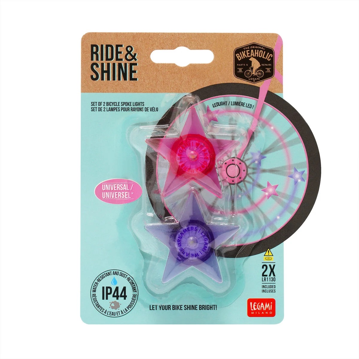 Legami Set mit 2 Lichtern für die Fahrradspeichen - Ride & Shine Unicorn