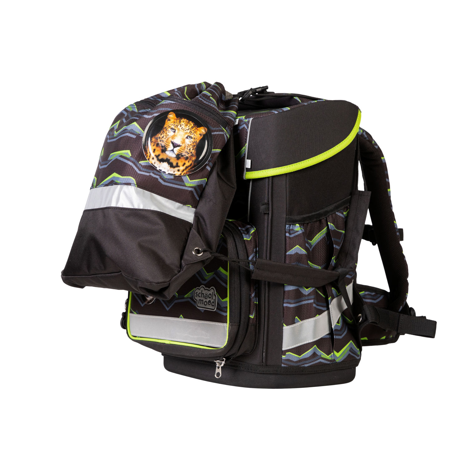 School-Mood Champion Pro Schulranzen-Set 2025/2026 7-tlg. Finn (Raubkatze)