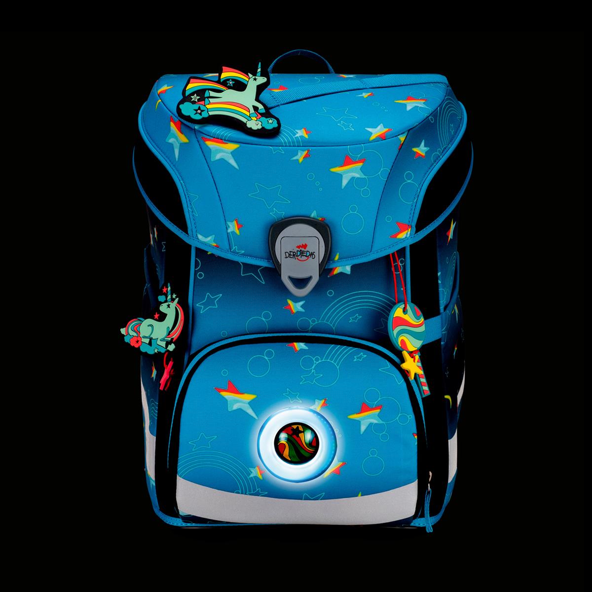 Der Die Das Schulranzen-Set Ergoflex Easy 2025 tlg. LED Rainbow Star