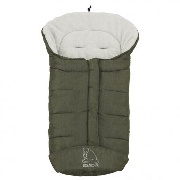 Heitmann Felle - Winterfußsack - Serie “Eisbärchen” - dunkelgrün meliert/naturweiß