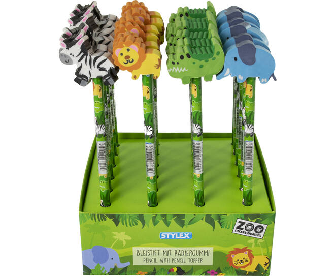 Stylex Bleistifte mit Radiergummi, Zoo Stylex Bleistifte mit Radiergummi, Zoo