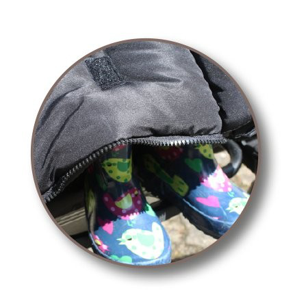 Heitmann Felle - Komfort 2-in-1-Fußsack mit herausnehmbarer Lammfell-Einlage - Serie “Eisbärchen” - blau meliert