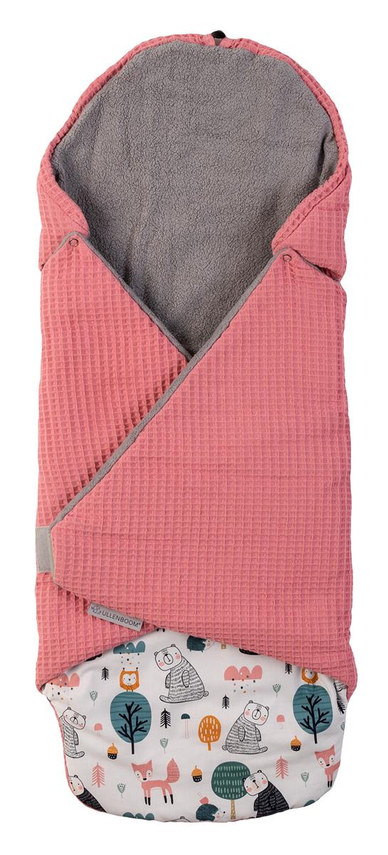 Ullenboom Einschlagdecke Ganzjährig Waffelpiqué/Altrosa/Bären