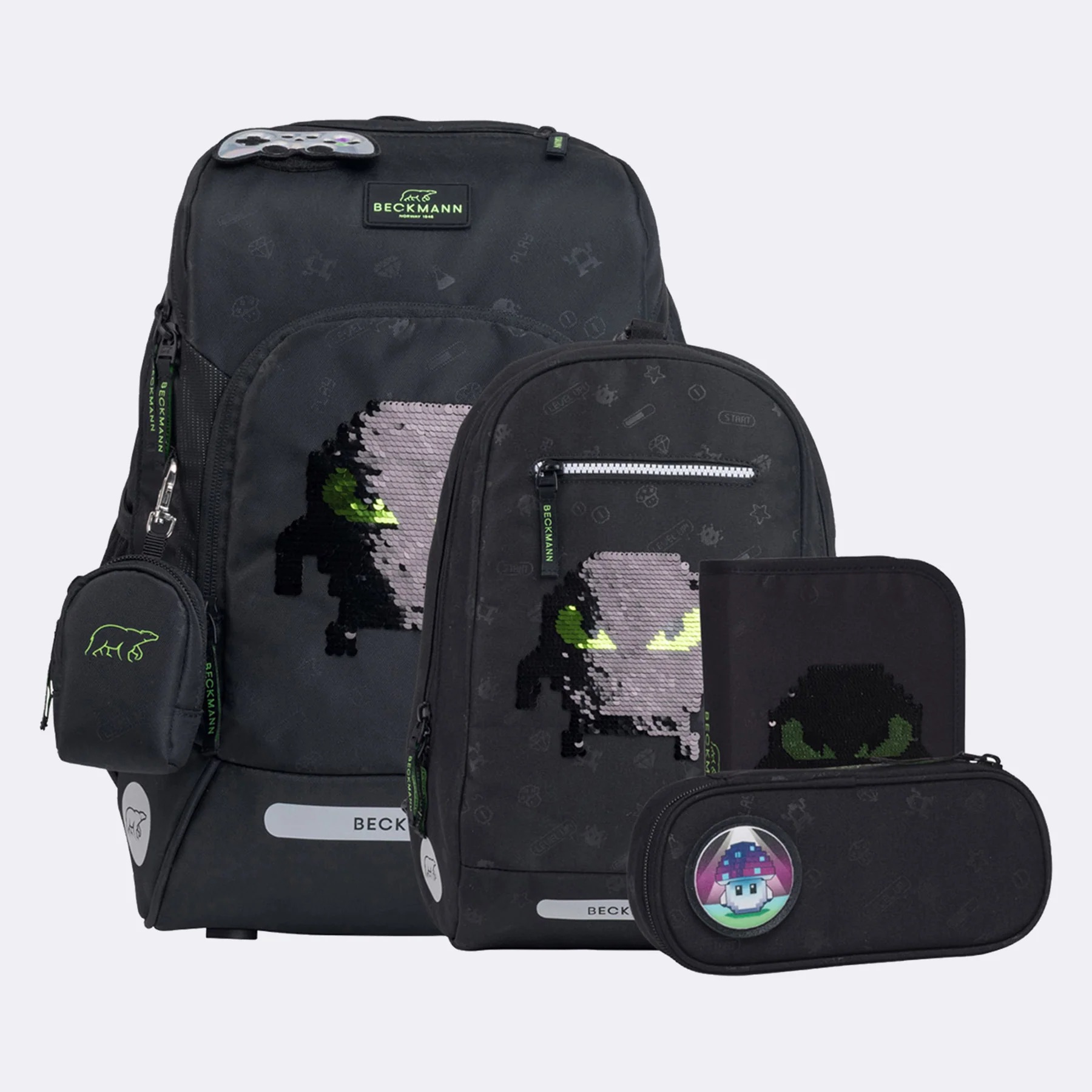 Beckmann Schulrucksack-Set Active Air FLX 6-teilig Pixel
