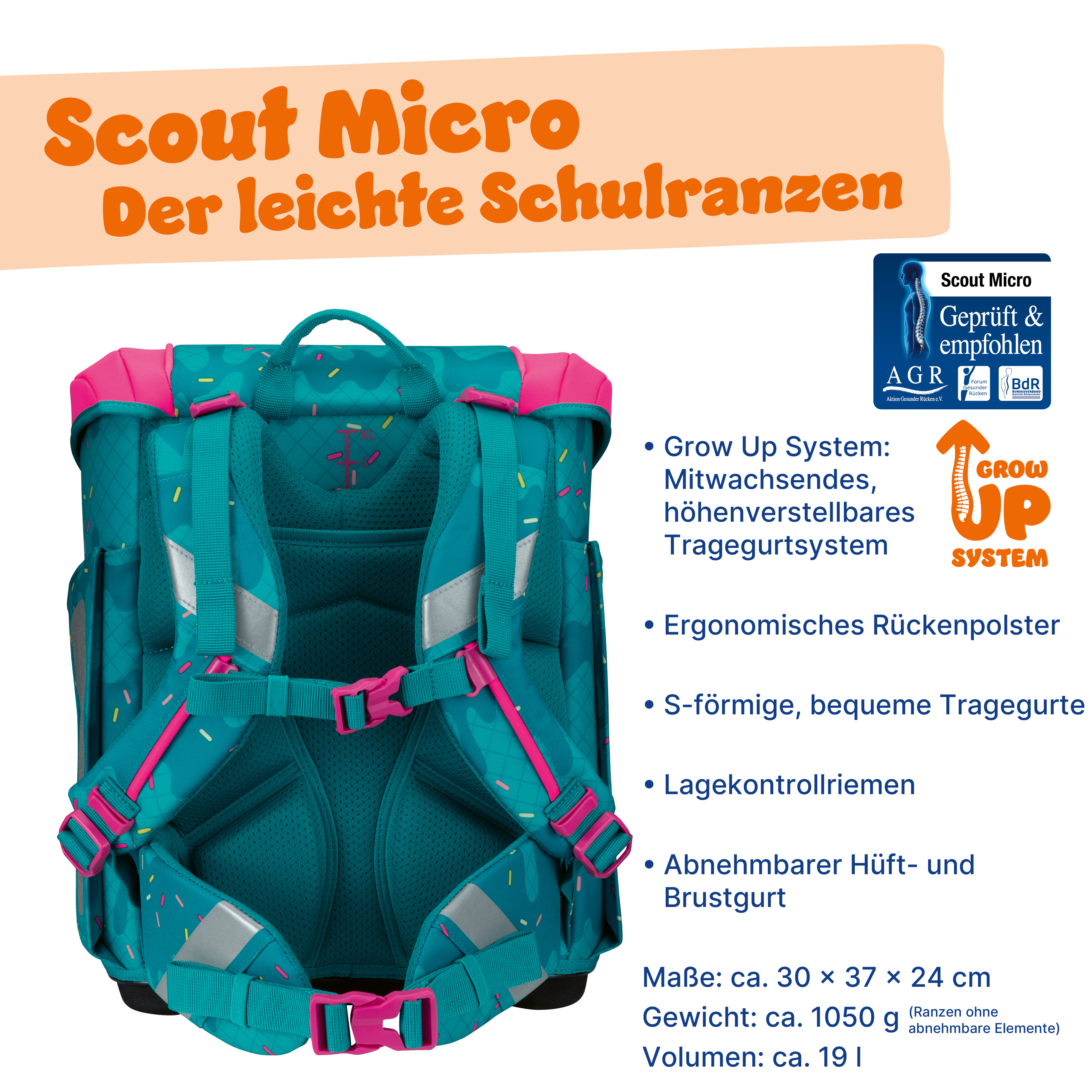 Scout Schulranzenset Micro Happy Confetti