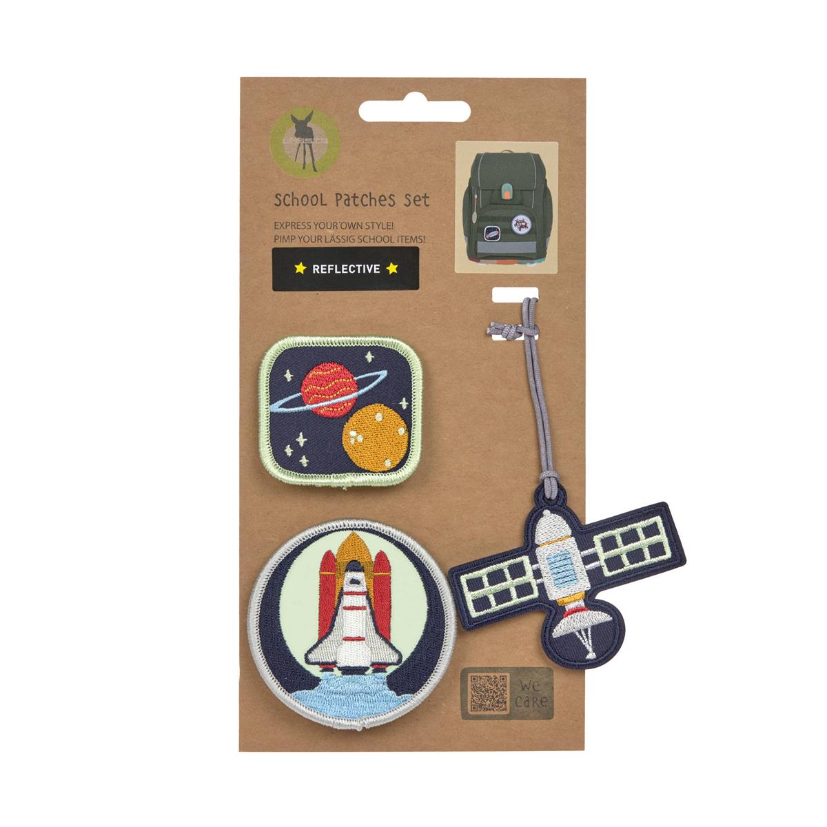 Lässig Anhänger & Patches 3er Set Space Rakete