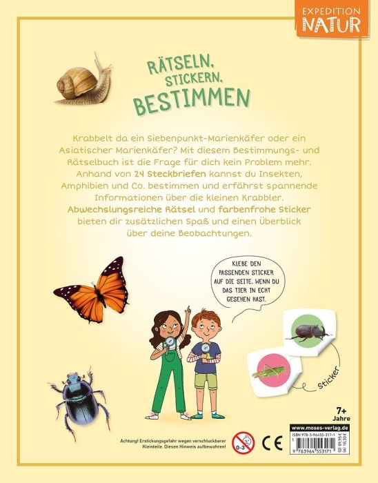 moses Expedition Natur - Rätseln, Stickern, Bestimmen Insekten & Co. moses Expedition Natur - Rätseln, Stickern, Bestimmen Insekten & Co.