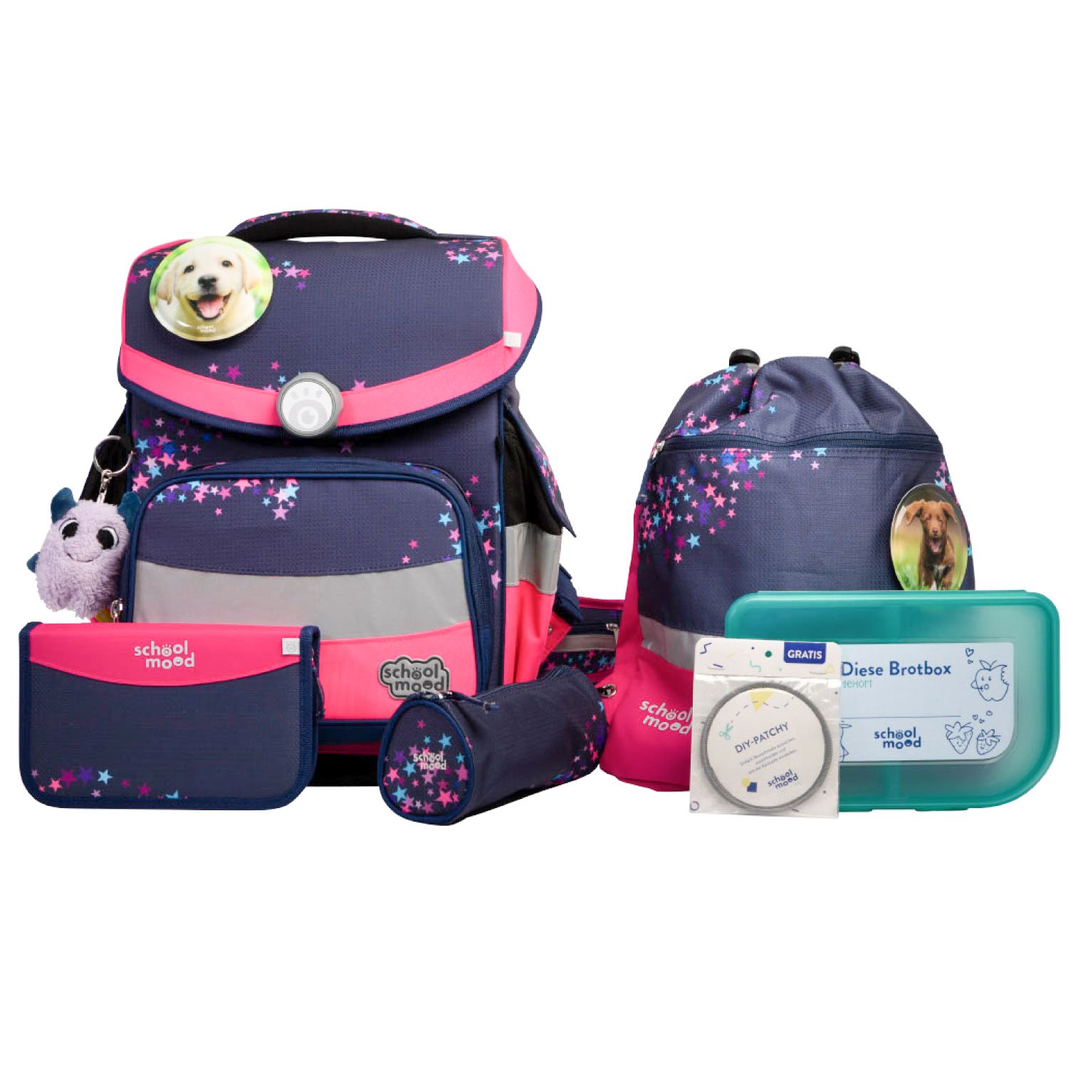 School-Mood Timeless Pro Schulranzen-Set 2025 7-tlg. Leni (Hund)