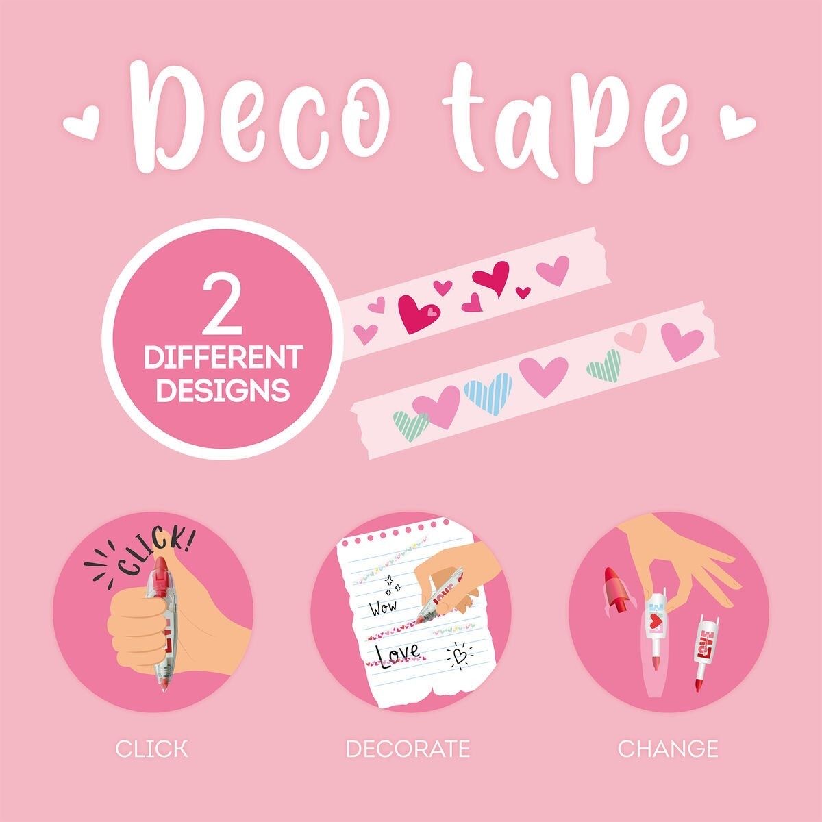 Legami Stift mit Dekoband - Deco Tape Herz