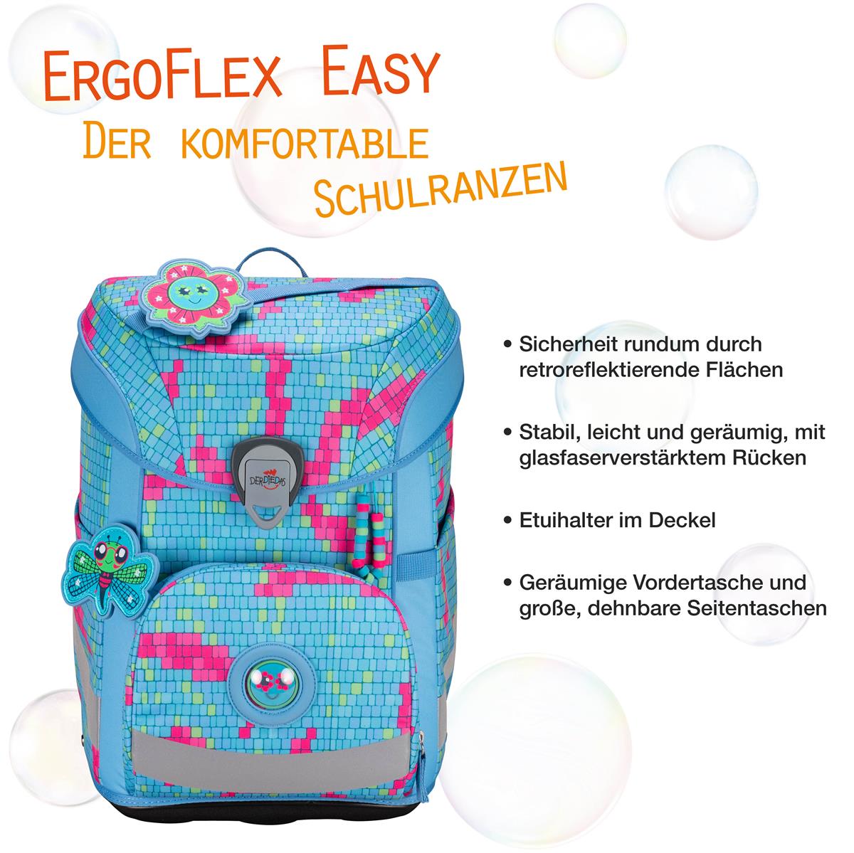 Der Die Das Schulranzen-Set Ergoflex Easy 2025 tlg. Happy Pixel Der Die Das Schulranzen-Set Ergoflex Easy 2025 tlg. Happy Pixel