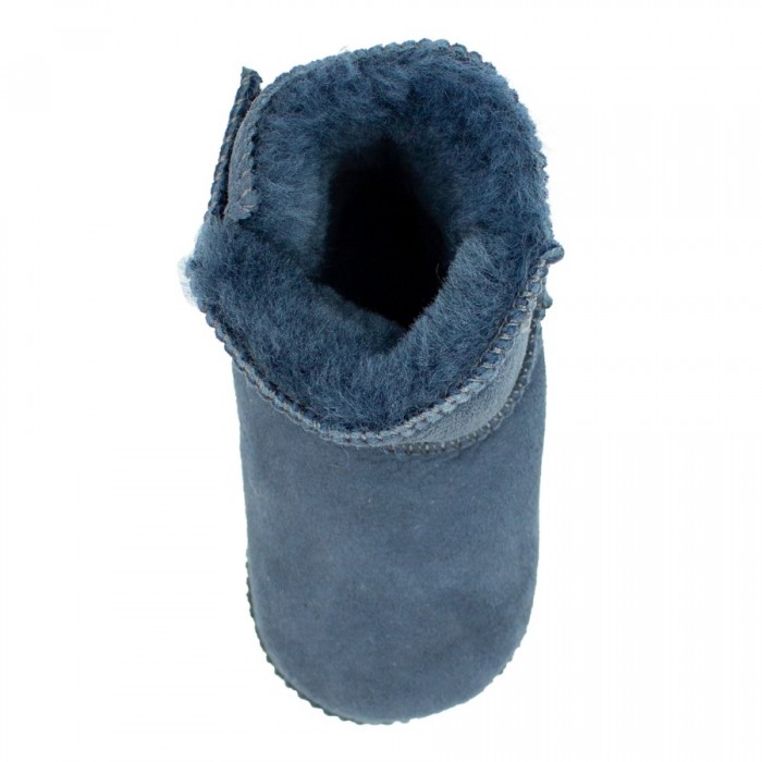 Heitmannfelle - Lammfellschuhe anthrazit mit Klettverschluss 22/23