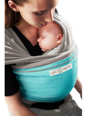 JPMBB elastisches Tragetuch - LIGHT GREY - Turquoise JPMBB elastisches Tragetuch - LIGHT GREY - Turquoise