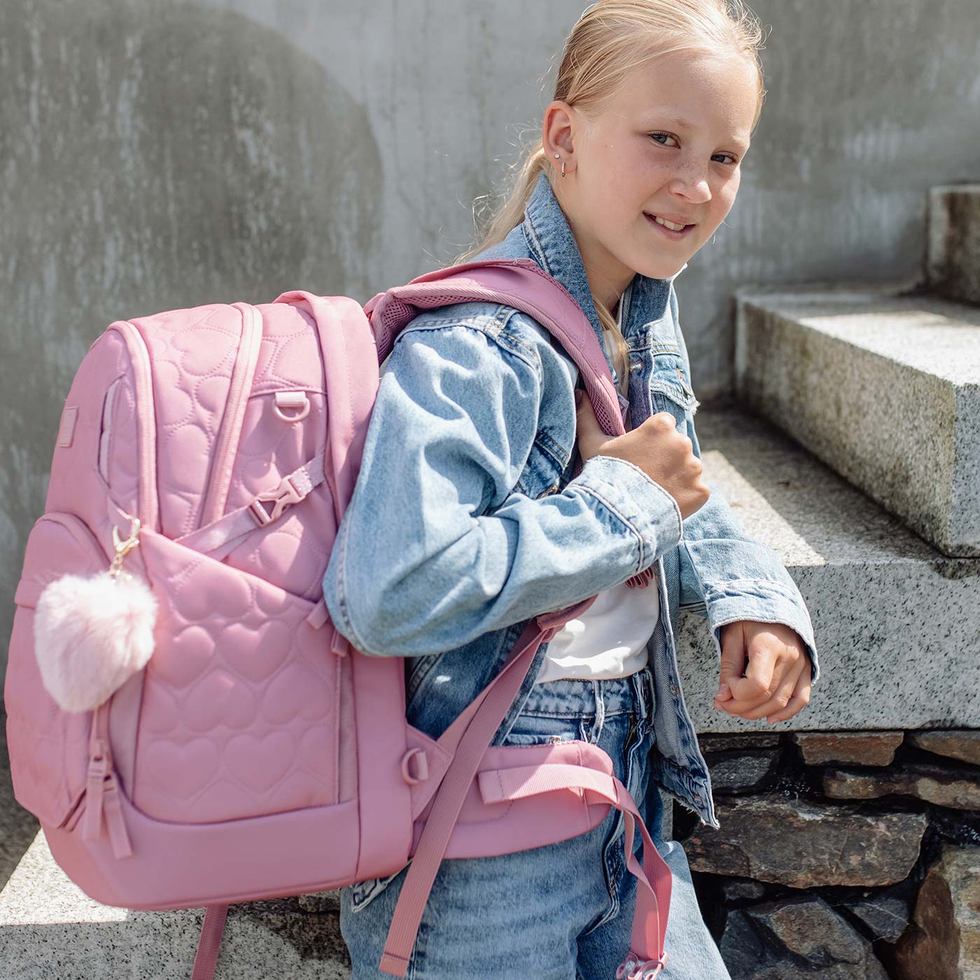 Beckmann Sport Air Schulrucksack Padded Heart Rose