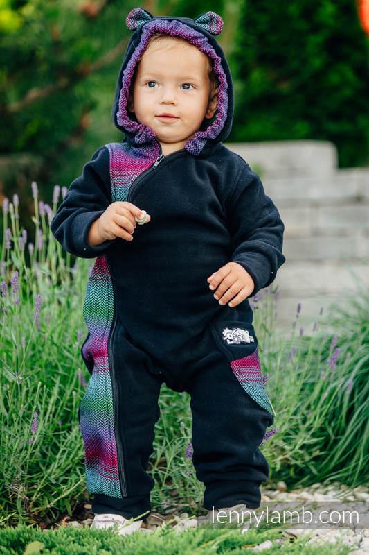 Lenny Lamb Fleeceoverall Gr. 62 Schwarz mit Little Herringbone Impression Dark