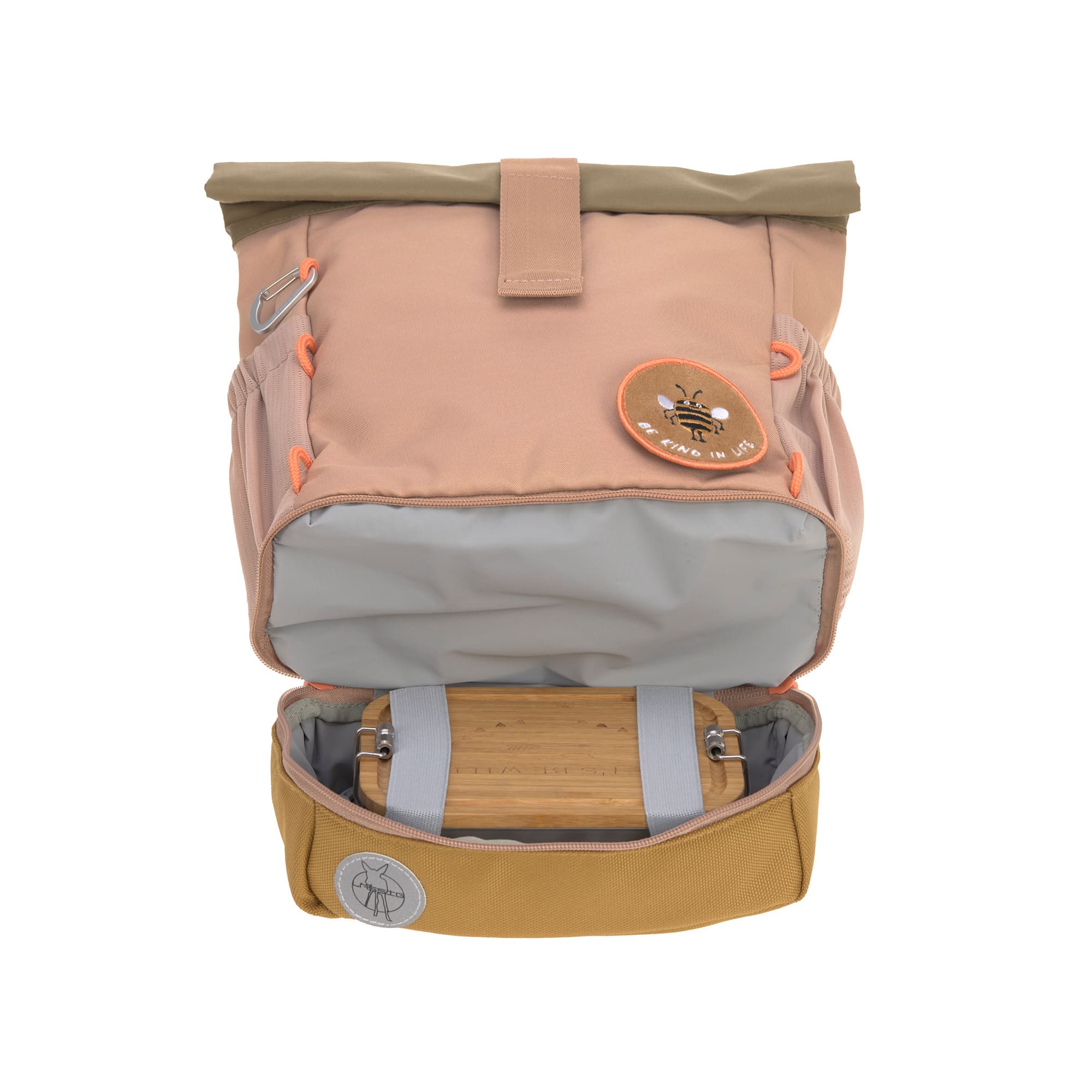 Lässig Kindergartenrucksack Rolltop Nature- Braun