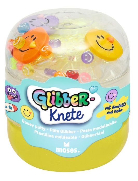 Moses Glibber-Knete - Mit Konfetti und Deko gelb