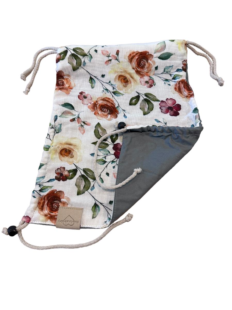 SimpleeBaby Kopfstütze für Tragetücher Rosen weiß