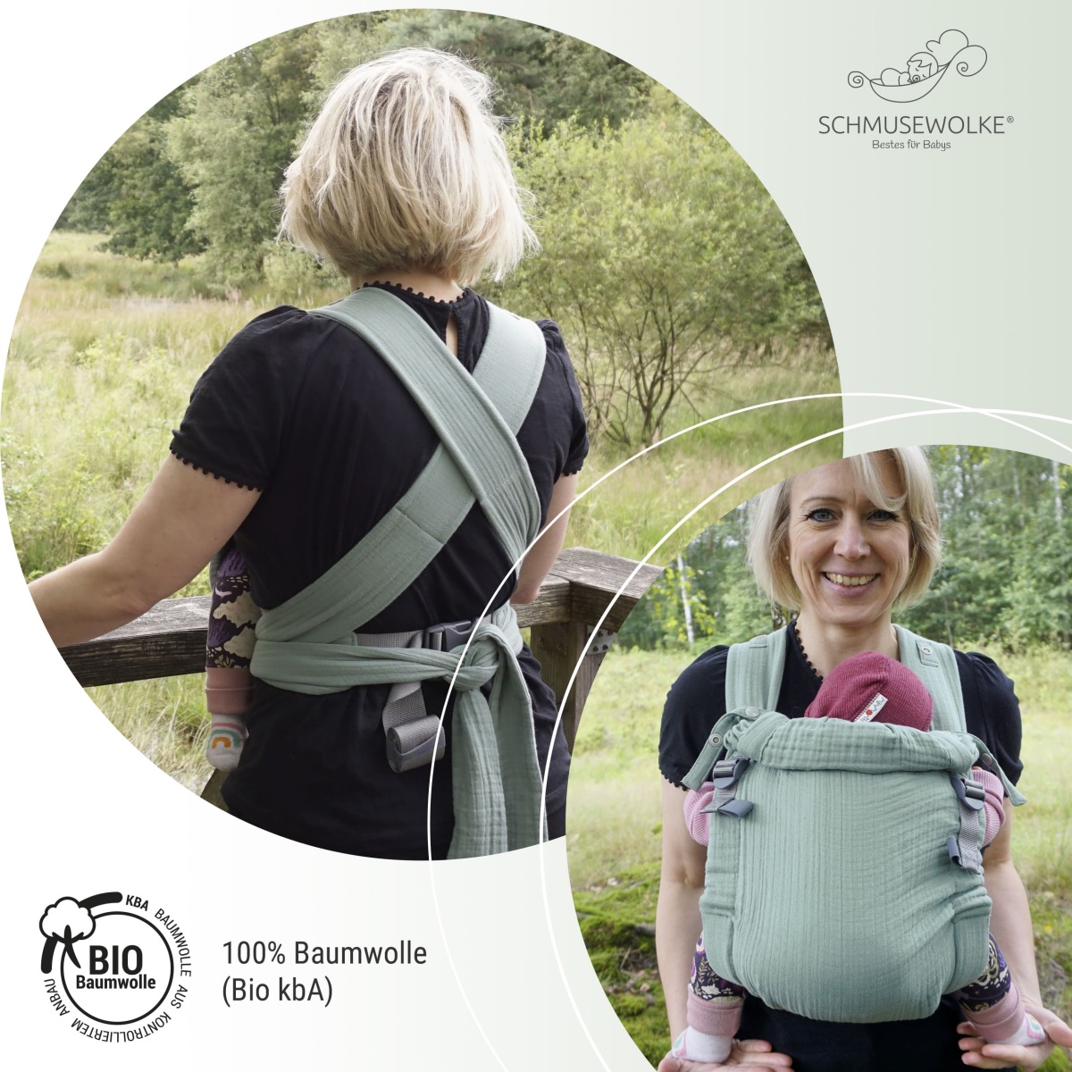 Schmusewolke Aurora Halfbuckle (50 - 86 cm / 12 Kilo) Eucalyptus Schmusewolke Aurora Halfbuckle (50 - 86 cm / 12 Kilo) Eucalyptus