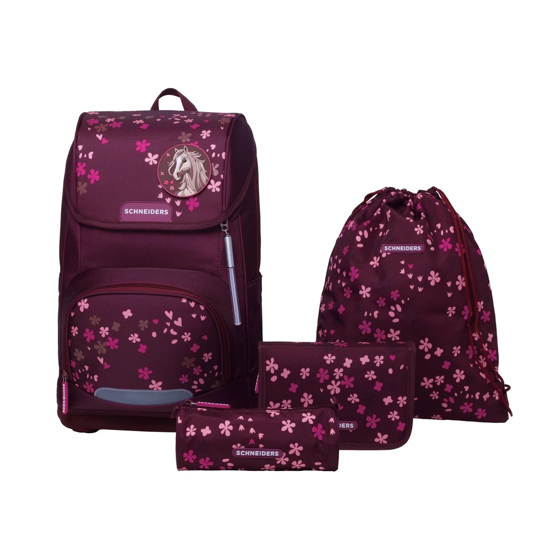 Schneiders Ergoplus Schulrucksack-Set 8-tlg. Berry Blossom Schneiders Ergoplus Schulrucksack-Set 8-tlg. Berry Blossom